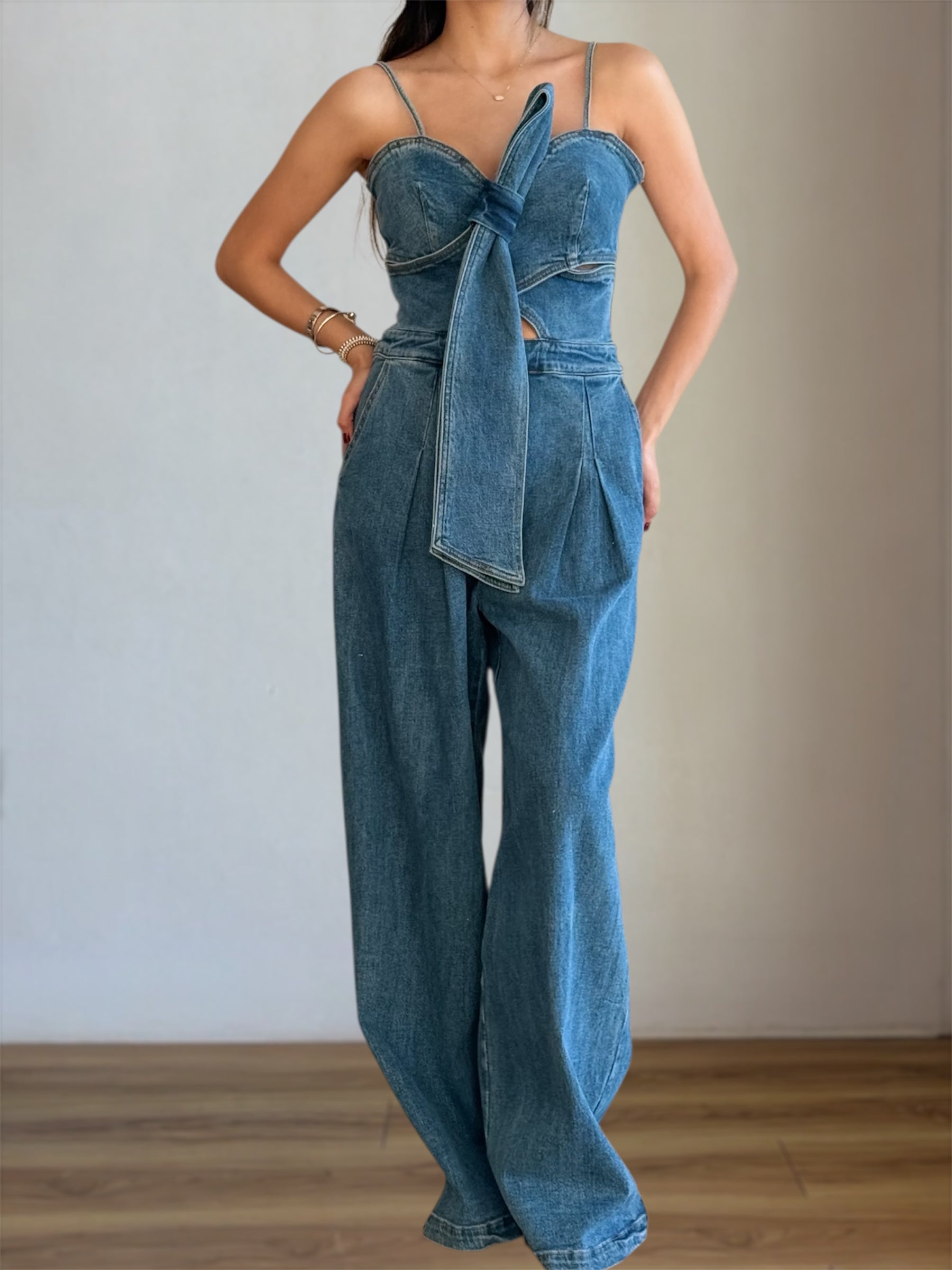 Jumper Mezclilla Moño