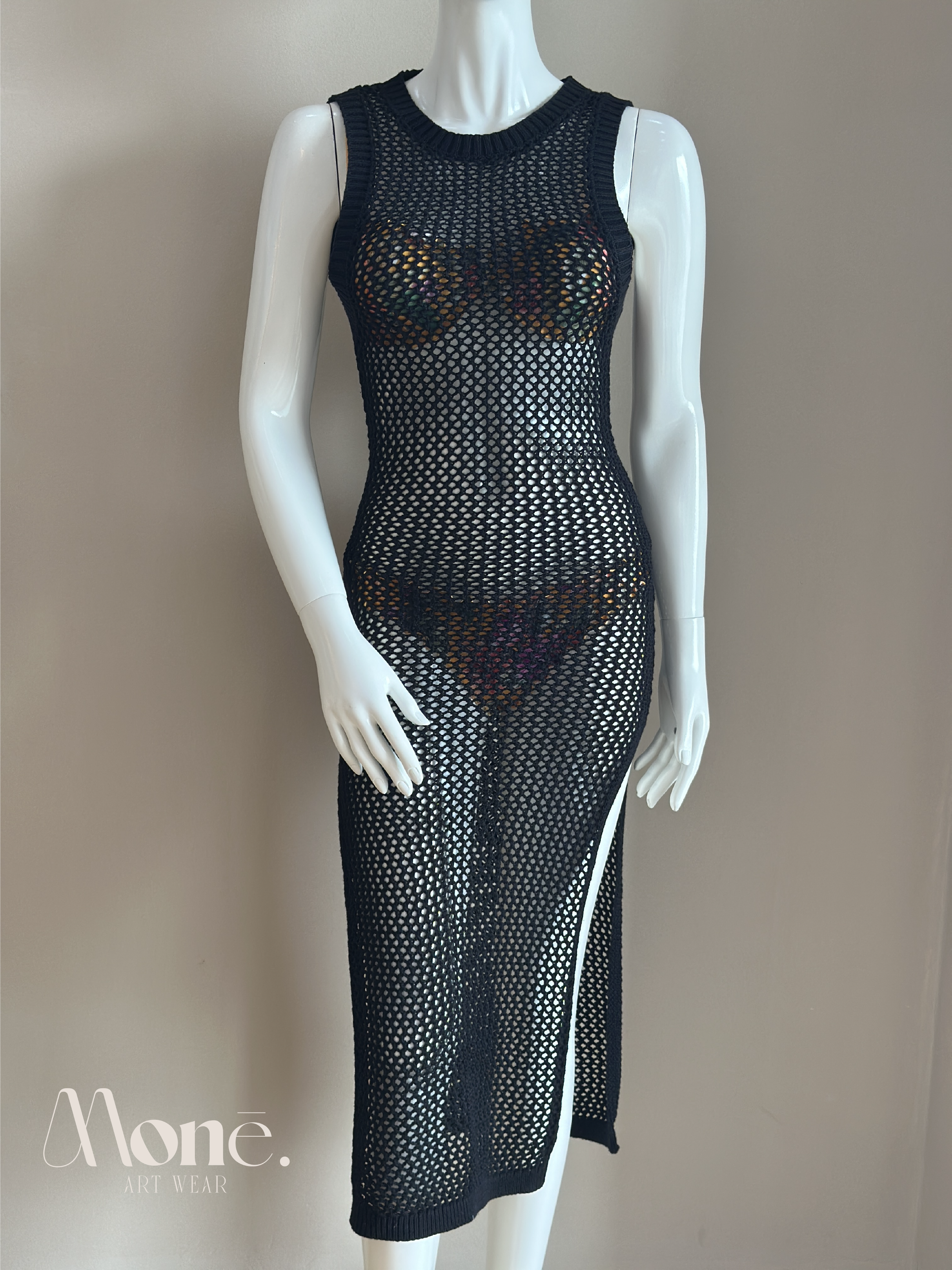 Vestido Tejido Escote Espalda Largo