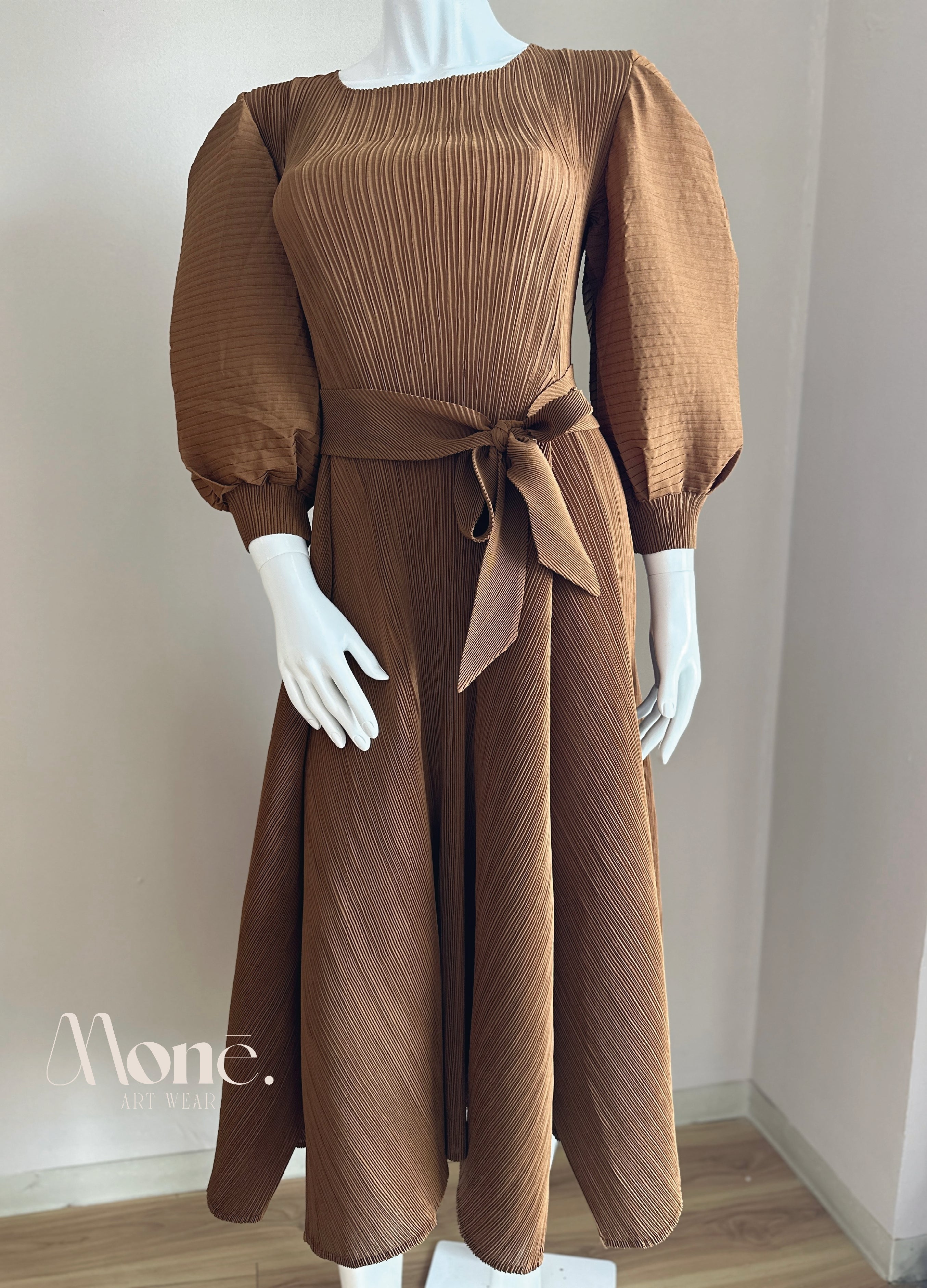 Vestido Formal Largo Manga Bombacha