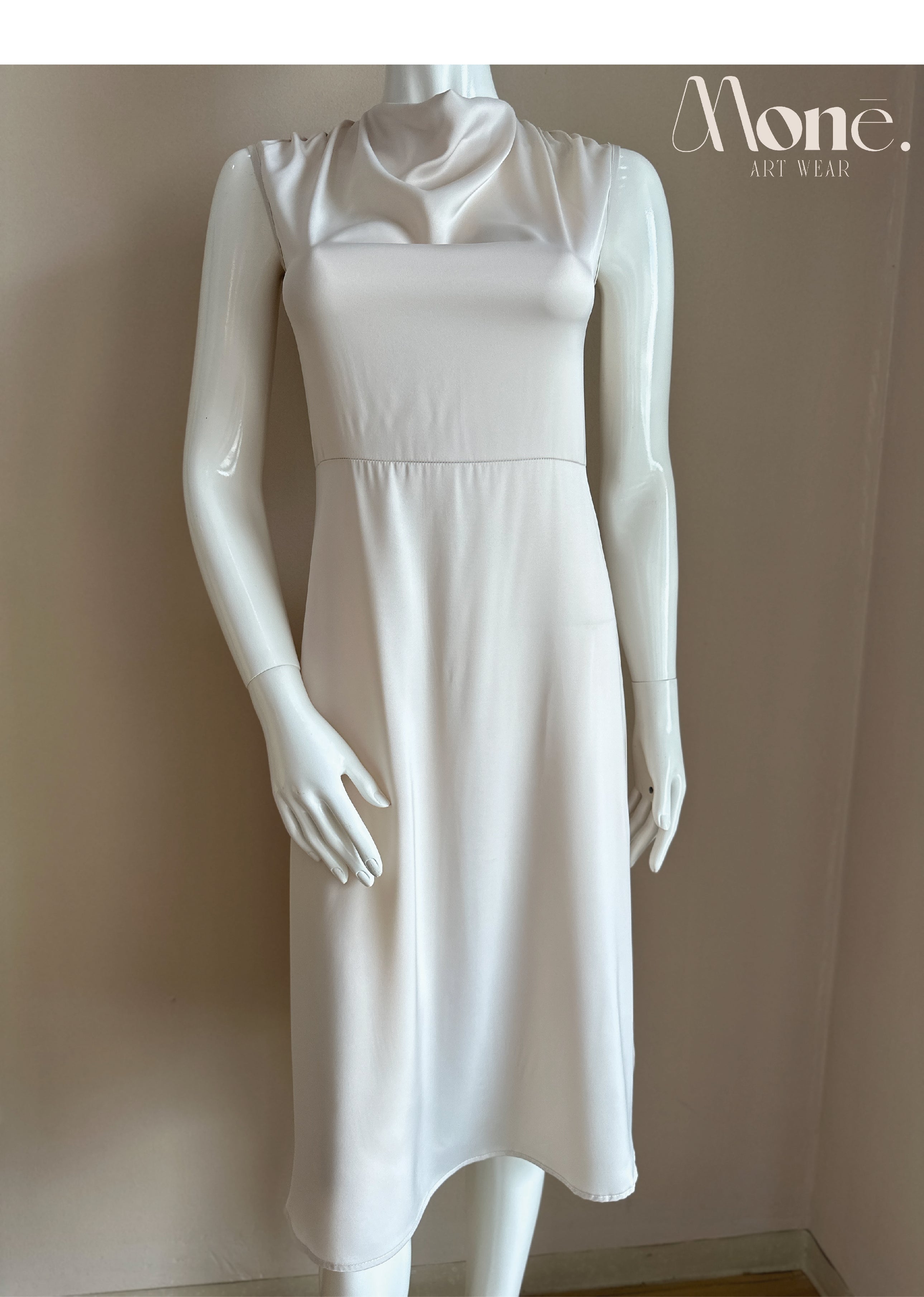 Vestido Satín Drapeado